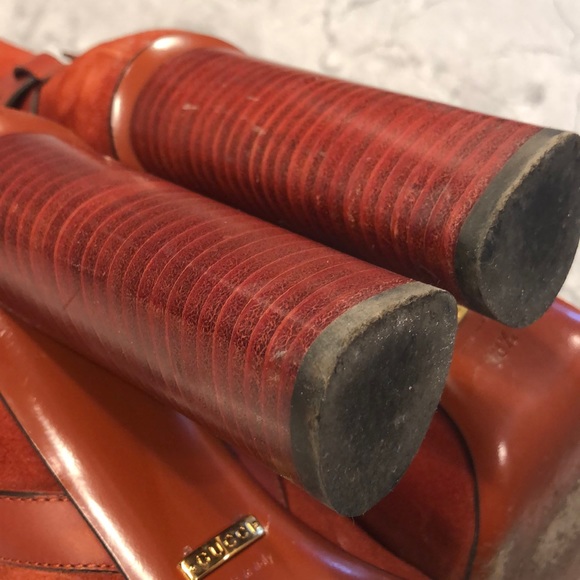 Gucci Suede boots 38.5 rust orange - Picture 7 of 8